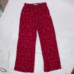 Vintage 90’s Oshkosh red corduroy floral heart pants size 6